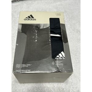 Adidas 2 Pack Men's Active Flex Cotton Crew Neck T-shirt Tee Black Size XL